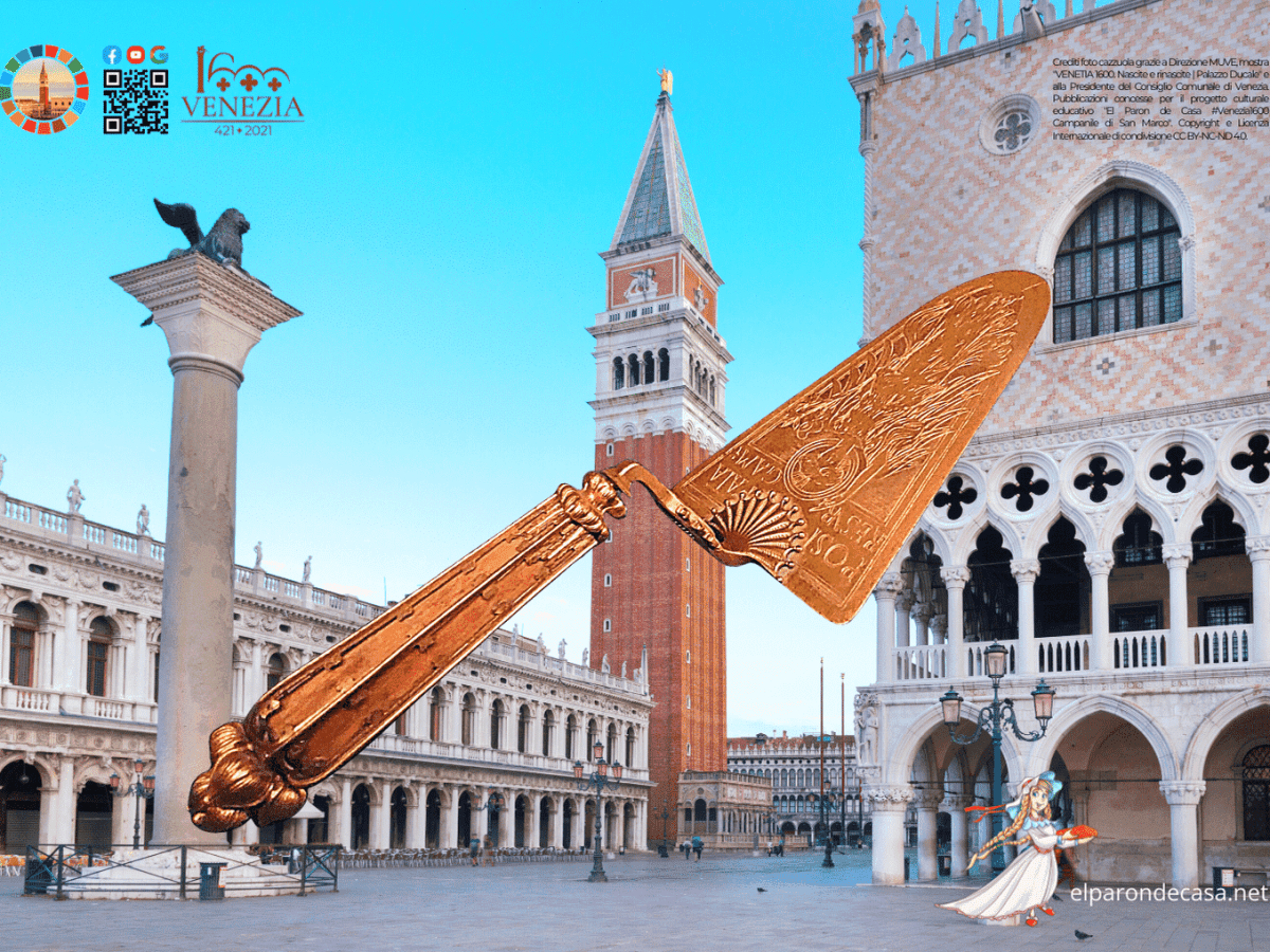 La cazzuola d’argento dorata per la prima pietra del Paron de Casa posata il 25 aprile&nbsp;1903